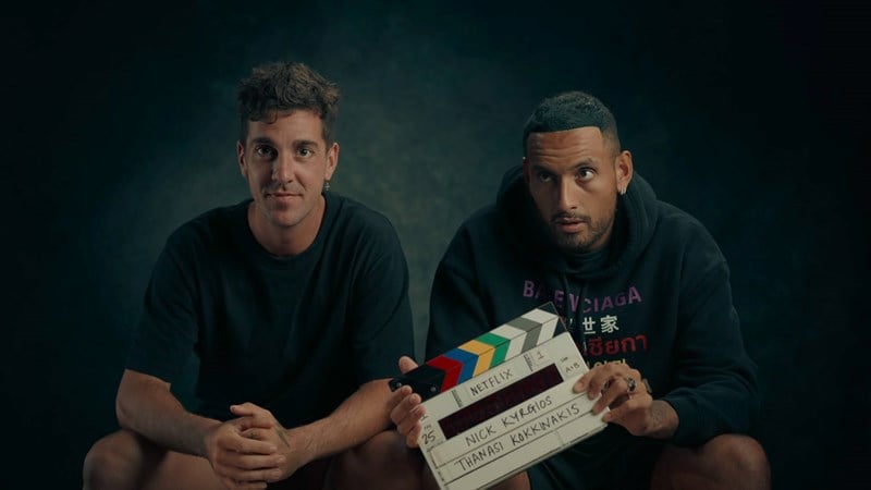 Thanassi Kokkinakis and Nick Kyrgios during filming for Break Point