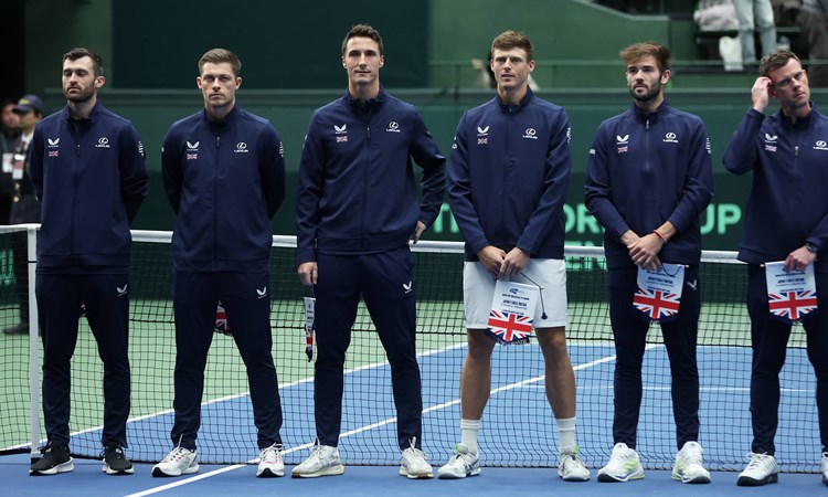 The Lexus Great Britain Davis Cup team consisting of Giles Hussey, Neal Skupski, Joe Salisbury, Billy Harris, Jacob Fearmley and Leon Smith