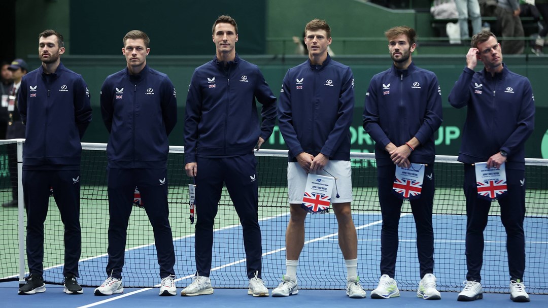 The Lexus Great Britain Davis Cup team consisting of Giles Hussey, Neal Skupski, Joe Salisbury, Billy Harris, Jacob Fearmley and Leon Smith