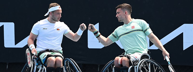 Alfie Hewett and Gordon Reid at the 2021 Australian Open