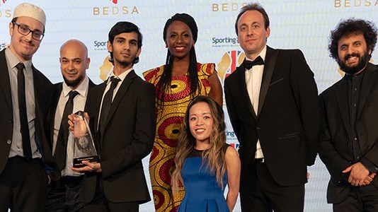 Ruhel Ahmed poses at The British Muslim Heritage centre after winning the SERVES community tennis project of the year