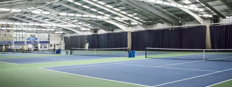 Indoor courts at the GB National Tennis Academy at the University of Stirling