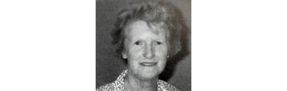 A black and white portrait photos of Lorna Hamilton.