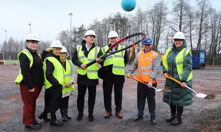 Group of people at Dumfries and Galloway ground breaking 