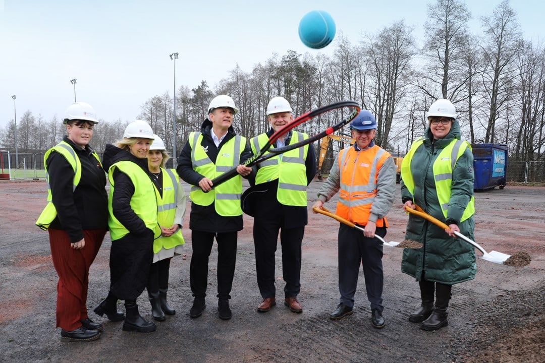 Group of people at Dumfries and Galloway ground breaking 