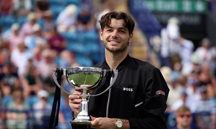 Taylor Fritz holding the Eastbourne title for a third time in 2024