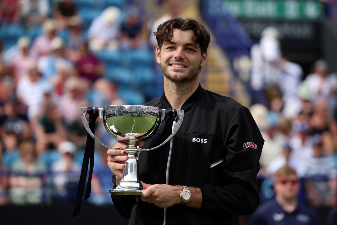 Taylor Fritz holding the Eastbourne title for a third time in 2024