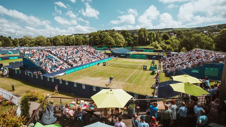 A birds eye view of Ilkley centre court