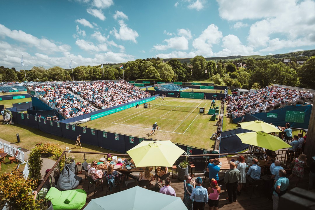 A birds eye view of Ilkley centre court