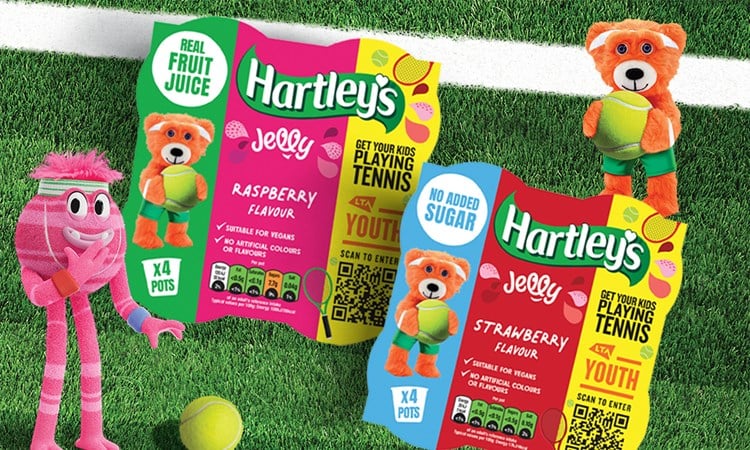 Hartley's Jelly on a tennis court