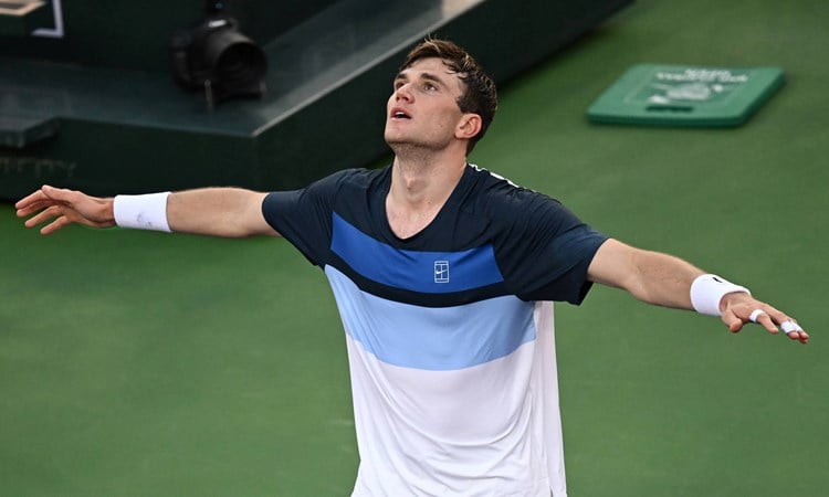 Jack Draper celebrates winning his first ATP Masters 1000 semi-final at Indian Wells