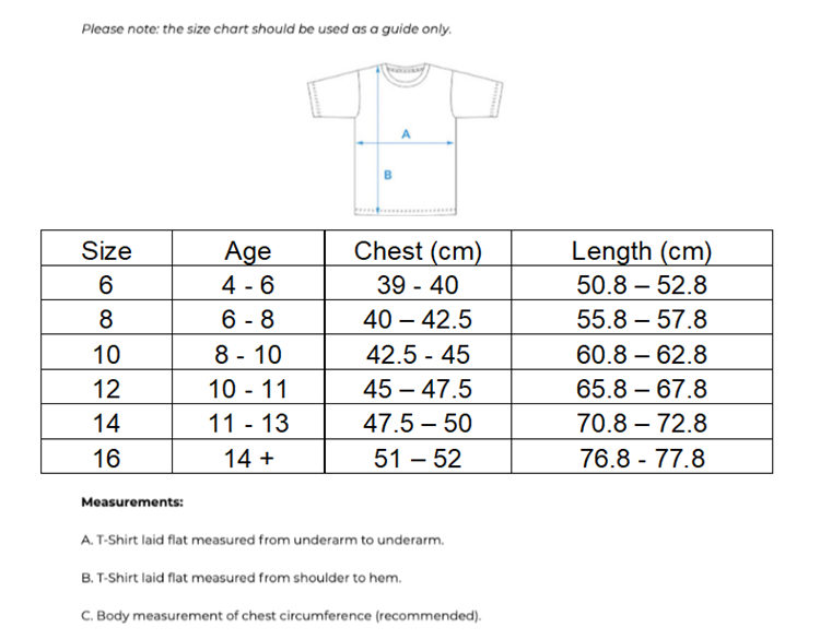 LTA Youth size guide | LTA