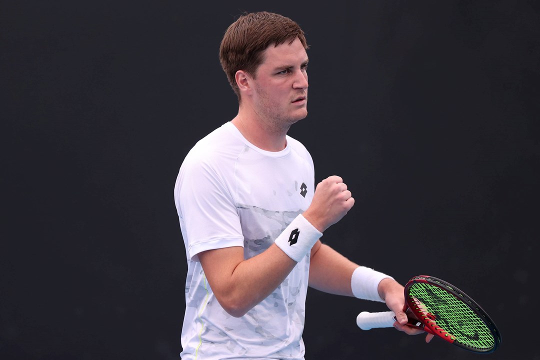 Henry Patten celebrates a point at the Australian Open