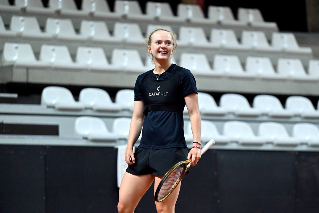 Fran Jones in training at the Billie Jean King Cup in France