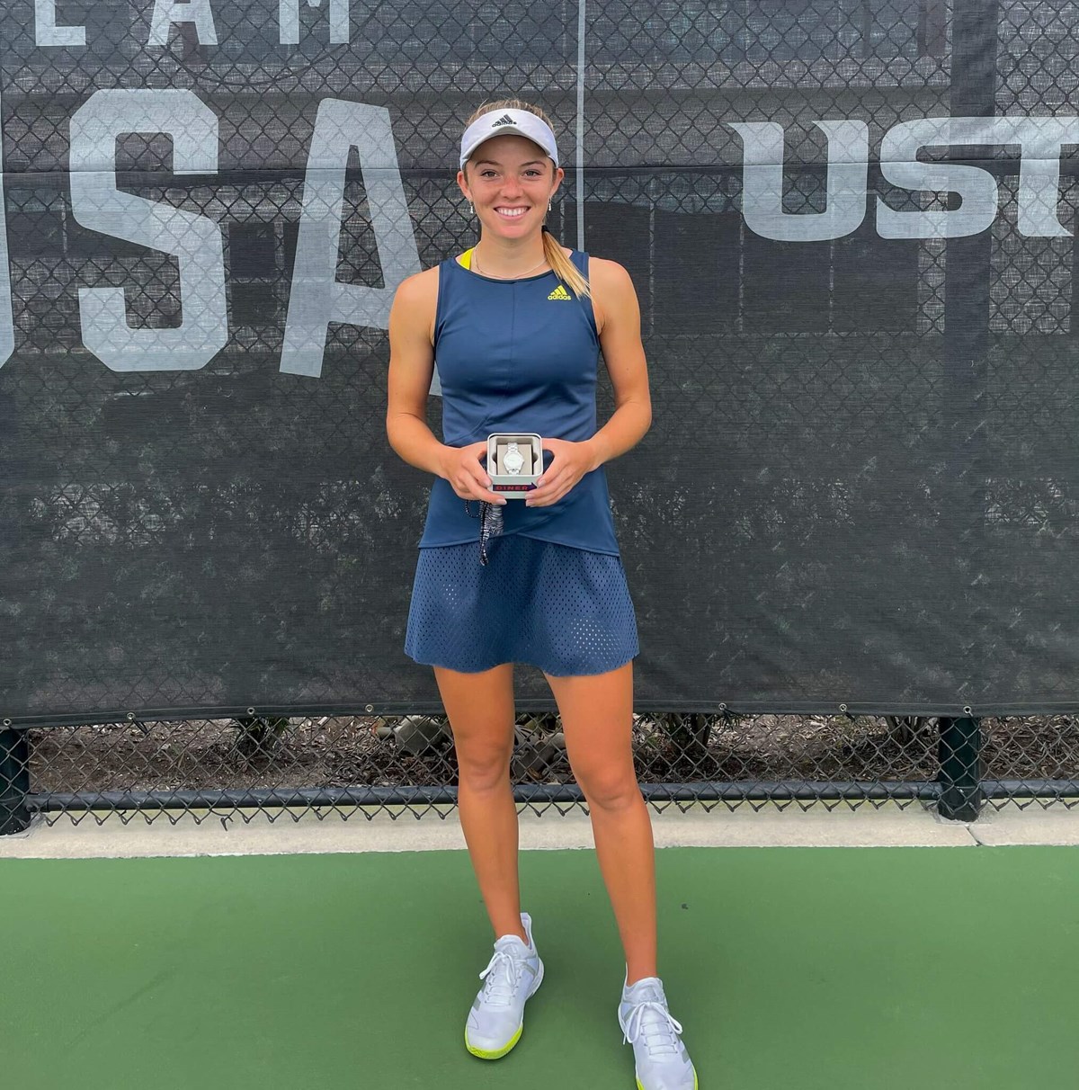 Katie Swan after winning on the ITF Tour in Orlando this year