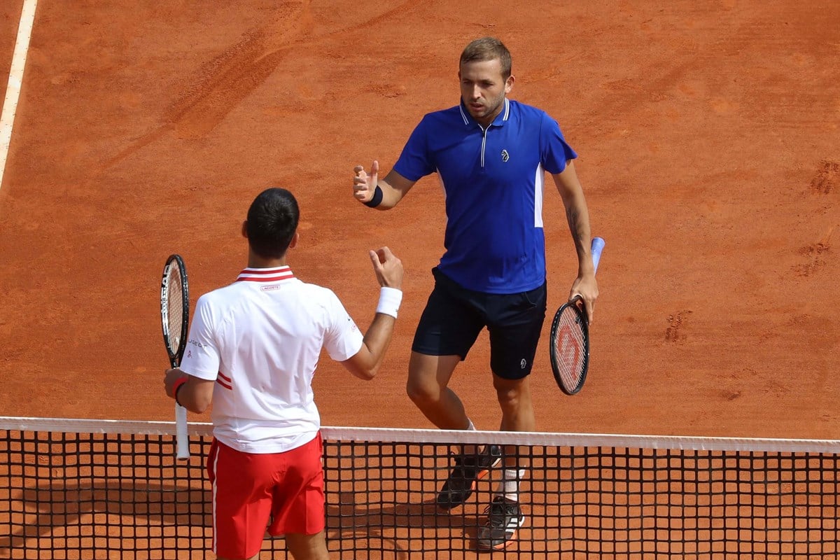 Dan Evans and Novak Djokovic