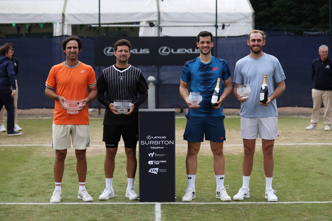 Julian Cash and Robert Galloway holding the Lexus Surbiton Trophy title