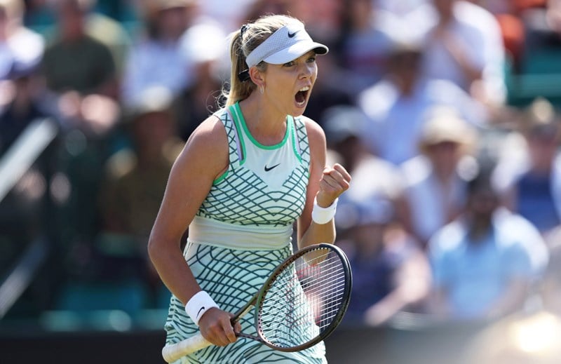 Katie Boulter celebrates reaching her first Rothesay Open Nottingham semi-final