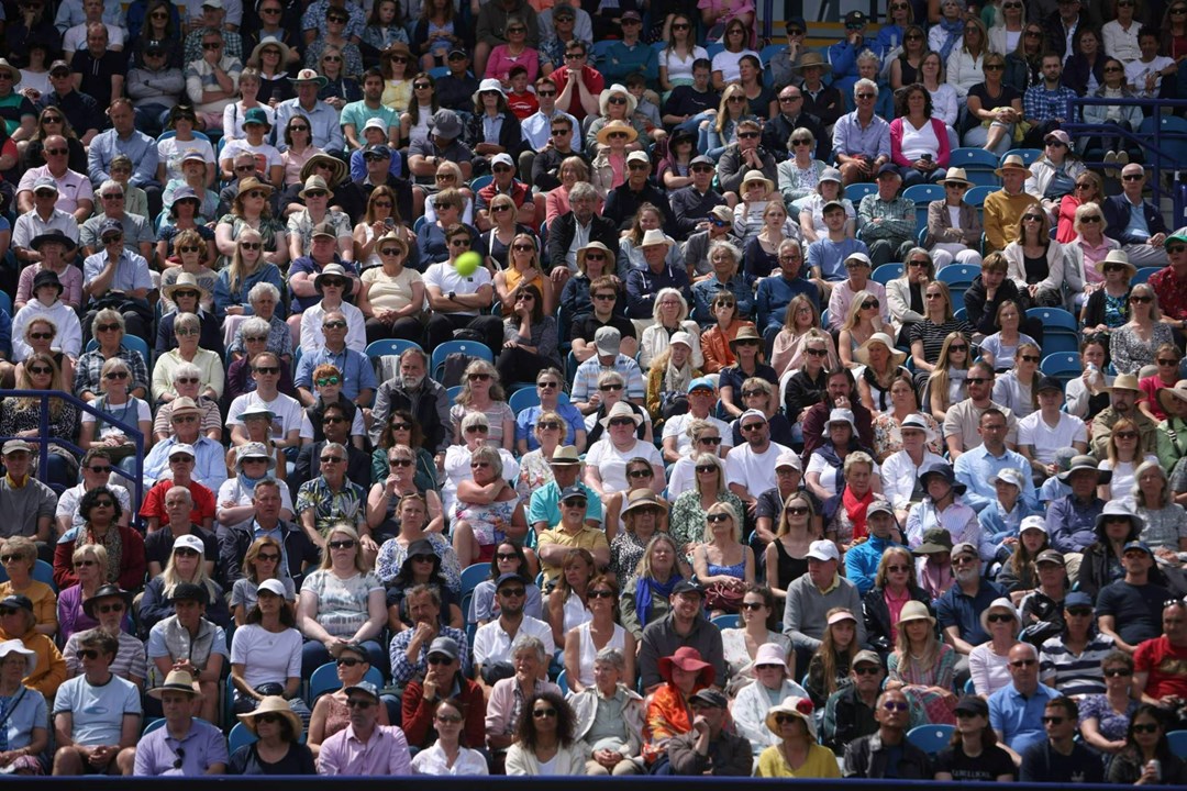 crowd of people at a tennis match