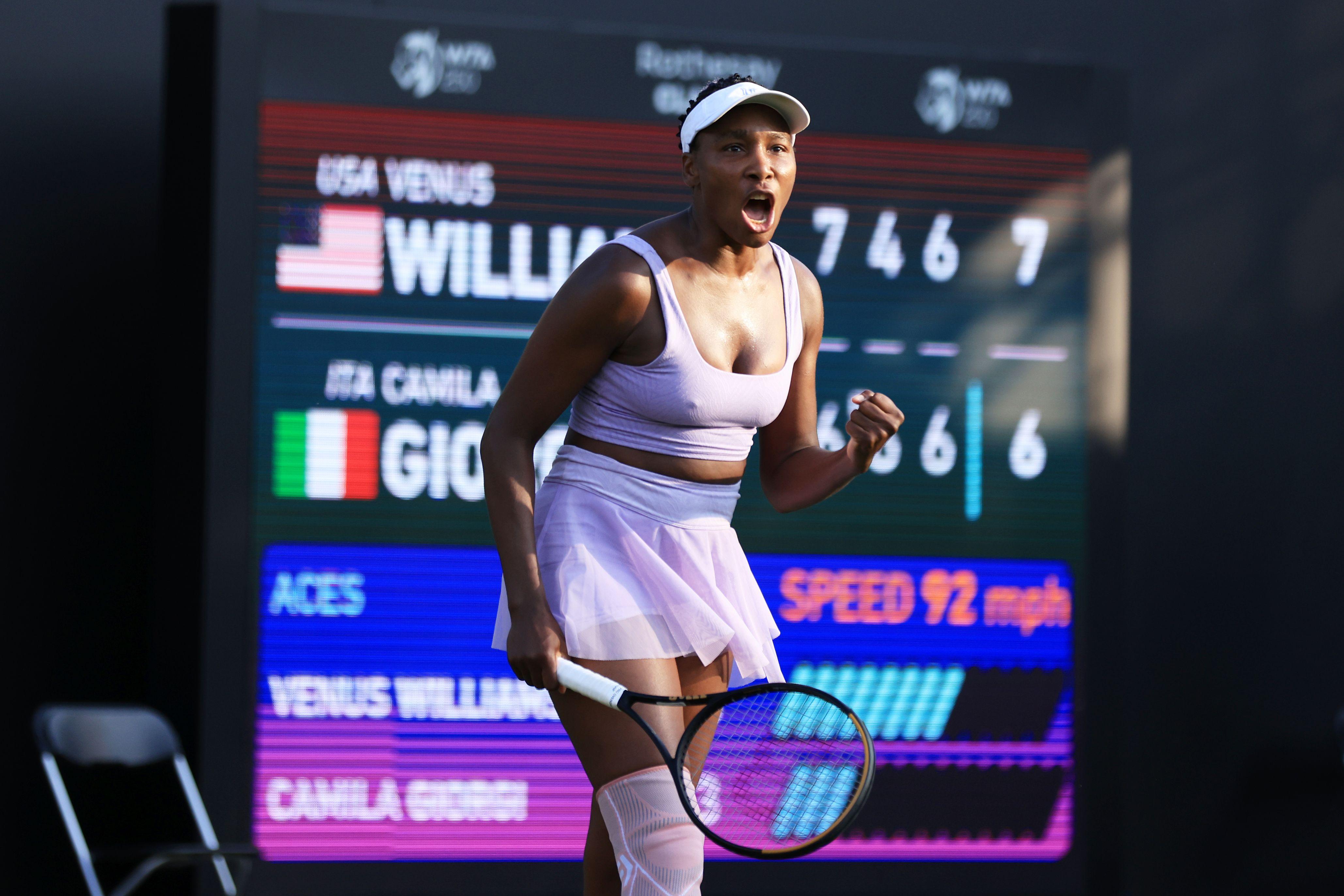Venus Williams overcomes Italy's Camila Giorgi in explosive
