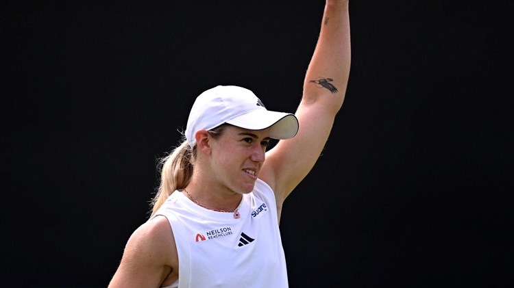 Sonay Kartal celebrates reaching the third round of Wimbledon for the first time in her career
