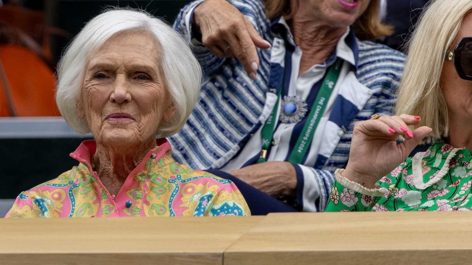 Mary Berry sat in the Royal Box watching on at Wimbledon