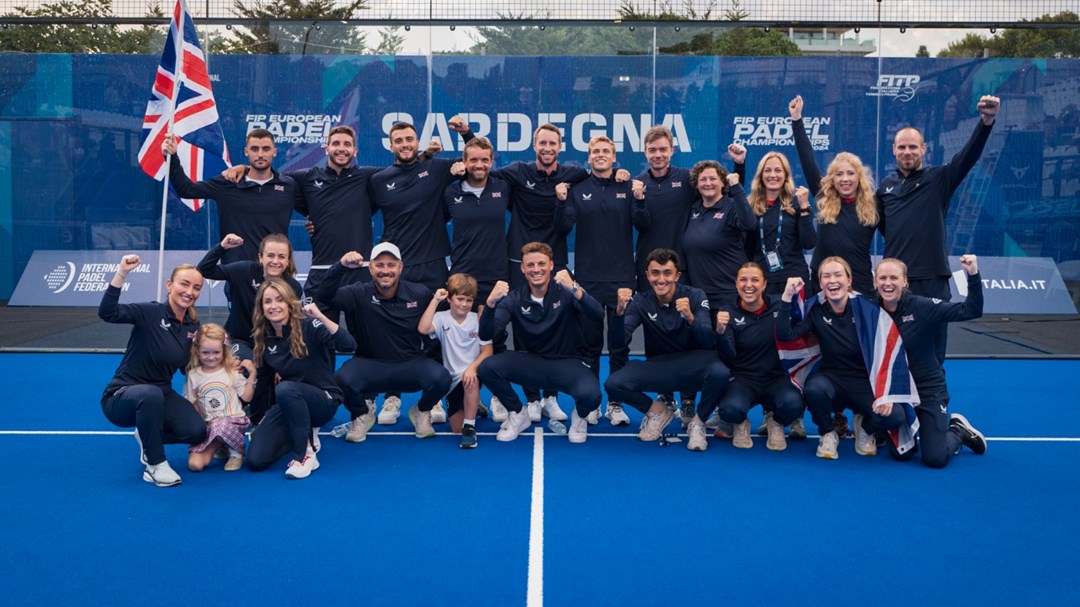 GB padel squad at the European Padel Championships in Cagliari, Italy