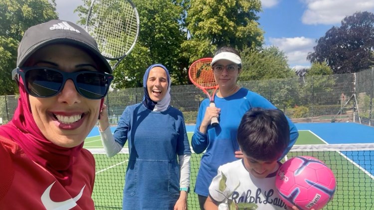 Yaz Saleh on court in one of her women's and kids sessins at Cannon Hill Park