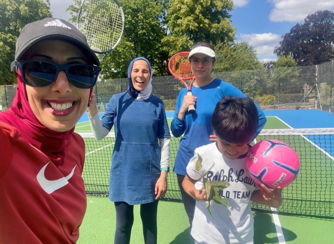 Yaz Saleh on court in one of her women's and kids sessins at Cannon Hill Park