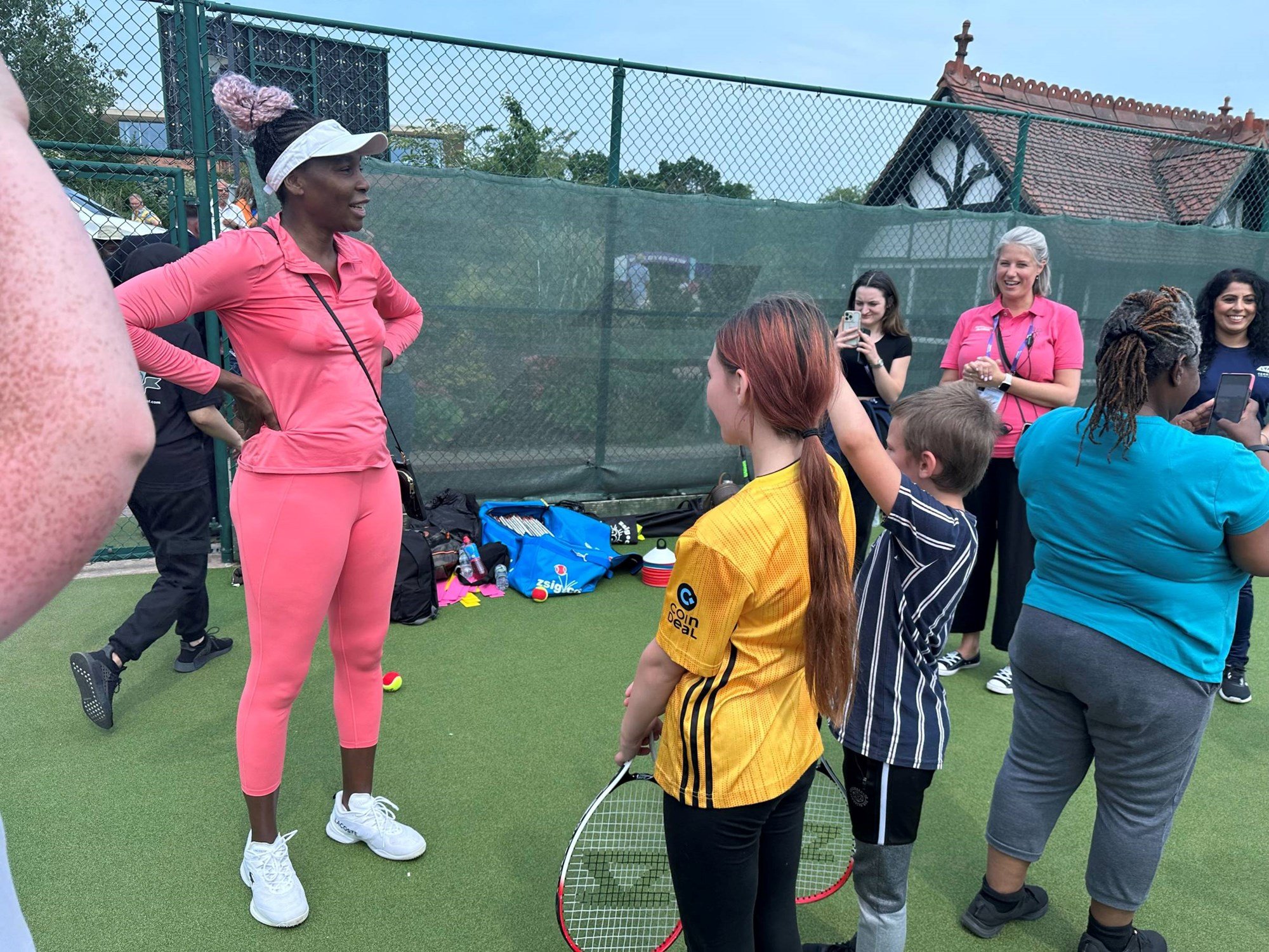 Venus Williams meeting all three community groups at the Rothesay Classic Birmingham 2023
