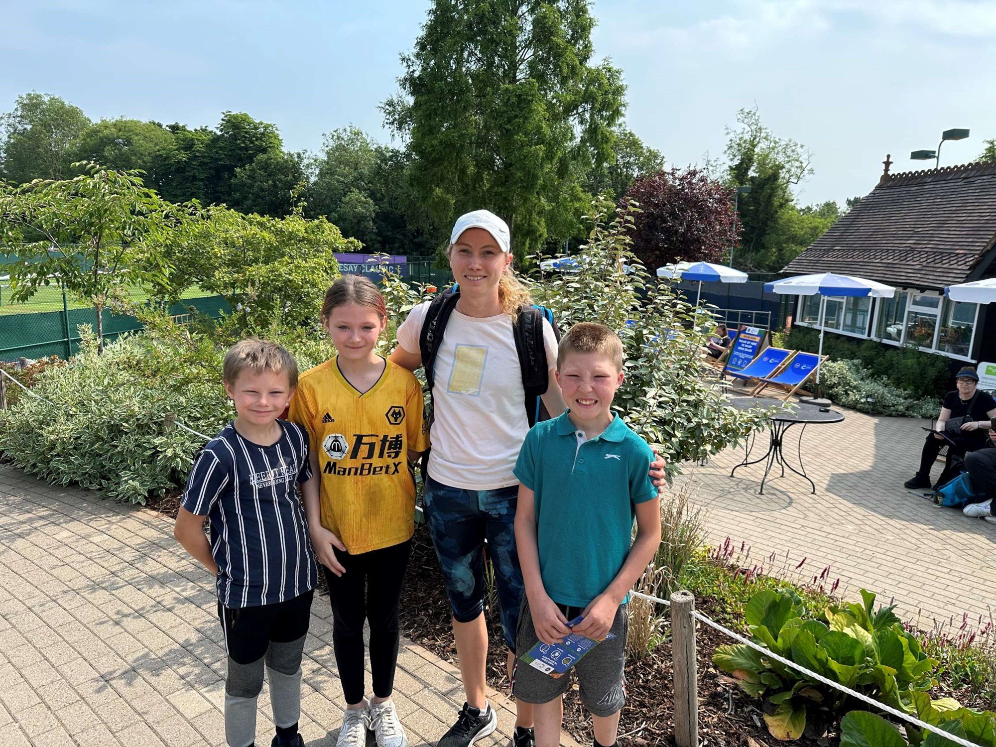 Young people from the Achieving Goalz and Dreams tennis group pictured during their visit to the Rothesay Classic Birmingham 2023 at the Edgbaston Priory Club