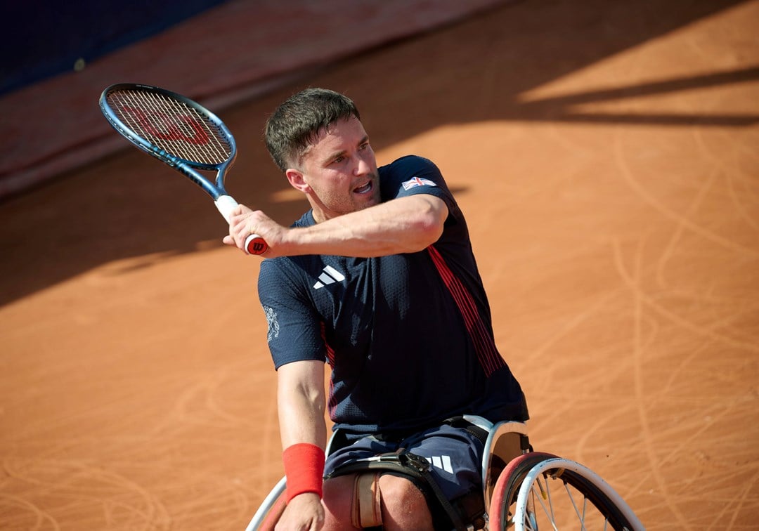 ParalympicsGB Wheelchair Tennis athlete, Gordon Reid aged 32, from Hellensburch, Scotland, competing in the Singles - Men event, at the Paris 2024 Paralympic Games.