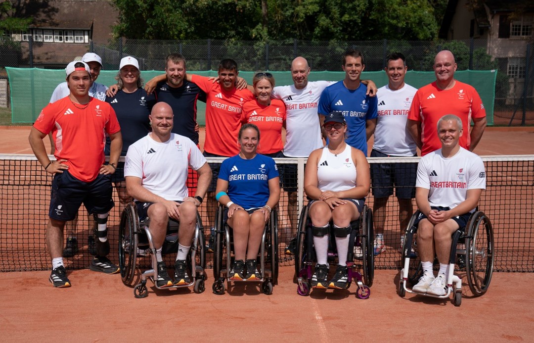 The ParalympicsGB wheelchair tennis squad at practice in Paris