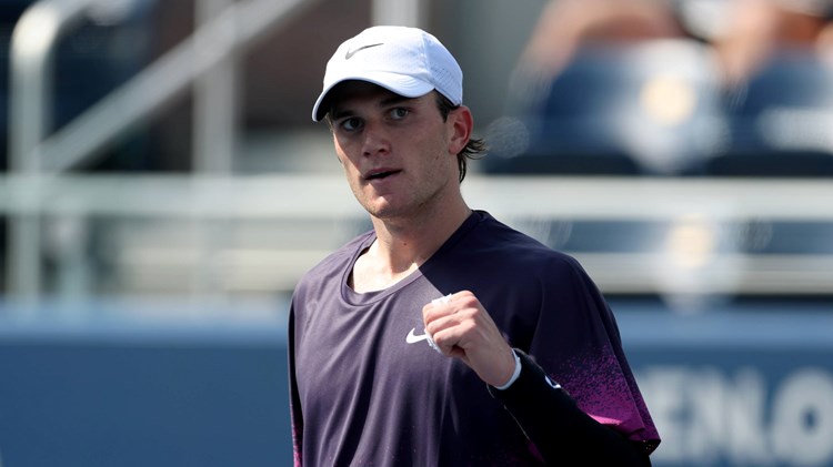 Jack Draper clenching his fist at the US Open