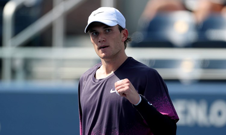 Jack Draper clenching his fist at the US Open