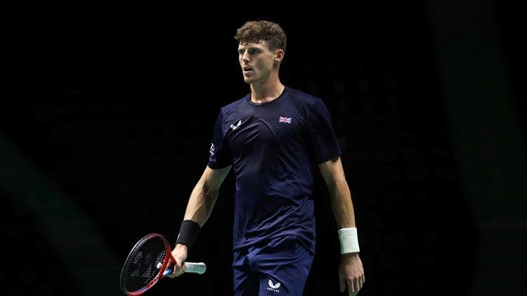 Billy Harris in training ahead of the Davis Cup Finals Group Stage in Manchester