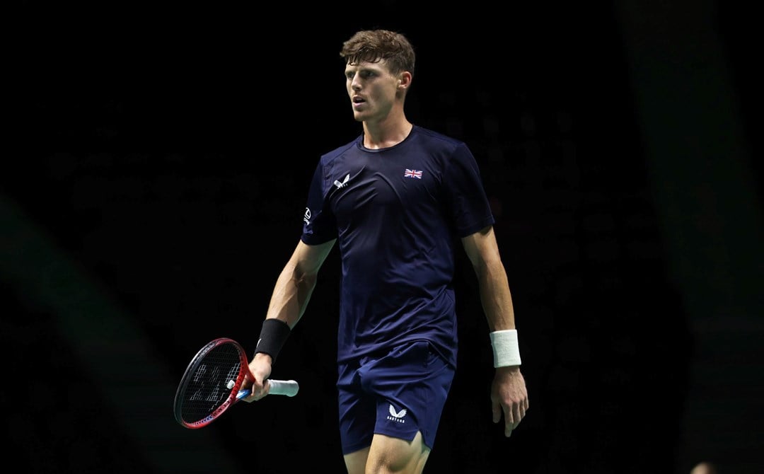 Billy Harris in training ahead of the Davis Cup Finals Group Stage in Manchester