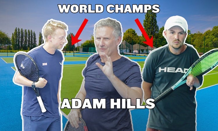 Comedian Adam Hills takes on para standing tennis with European and World doubles Champions