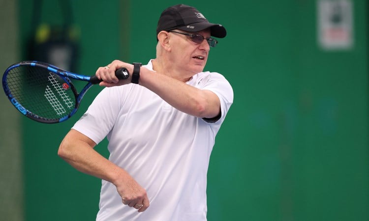 Jim Currie during Visually Impaired Tennis National Finals 2022 match at Wrexham Tennis Centre on November 20, 2022 in Wrexham, Wales. 