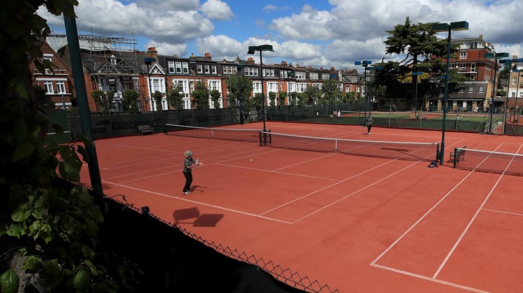 Clay tennis courts at a local club