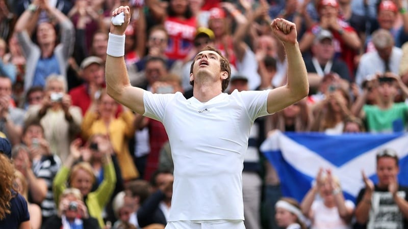 Andy Murray celebrates winning a five-set epic against Fernando Verdasco at Wimbledon 2013 to progress to the semi-finals