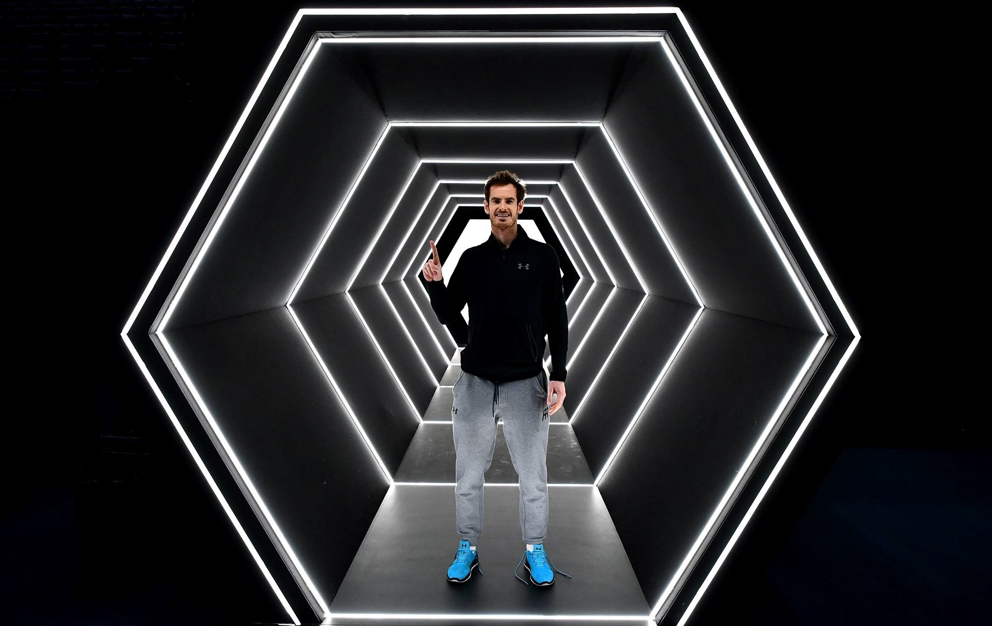 Andy Murray poses at the Paris Masters after winning the final and clinching the title of year-end world No.1 for 2016