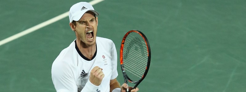 andy murray celebrating winning point