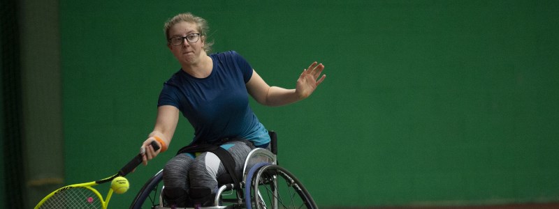 Abbie Breakwell hits a forehand