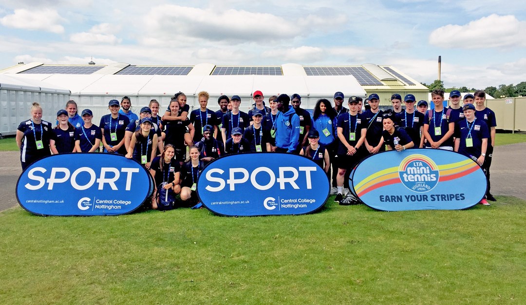 Nottingham College students at the Aegon Open