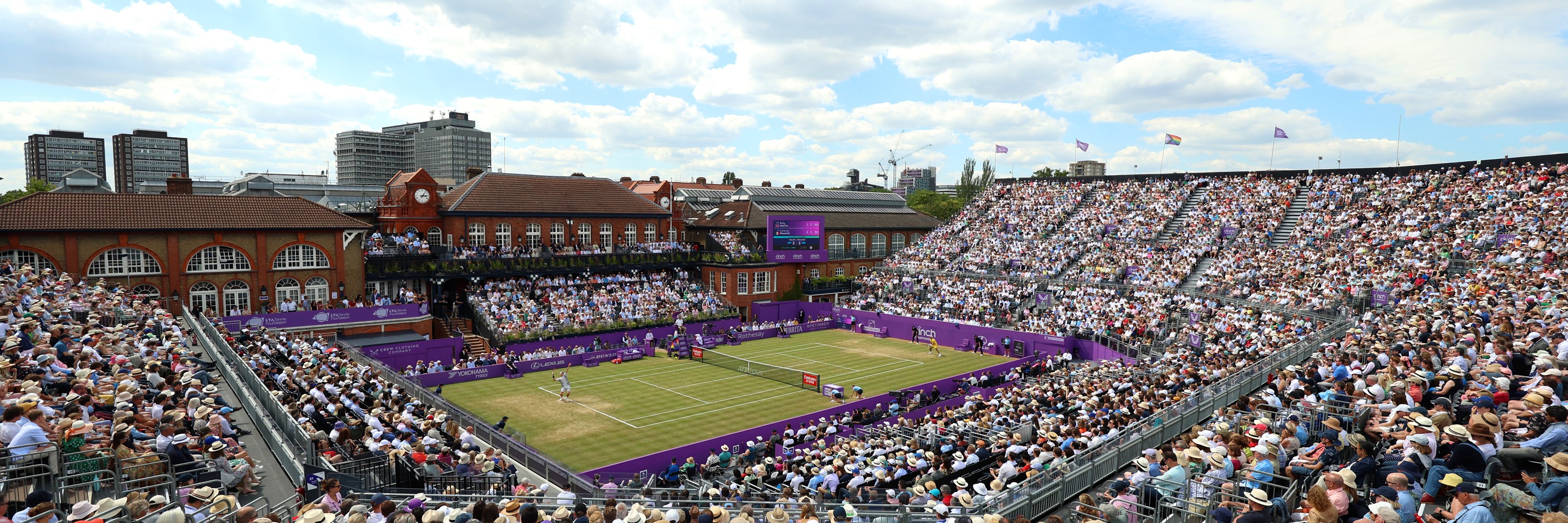 Looking down on the crowd from the corner of the cinch Championships centre court stands