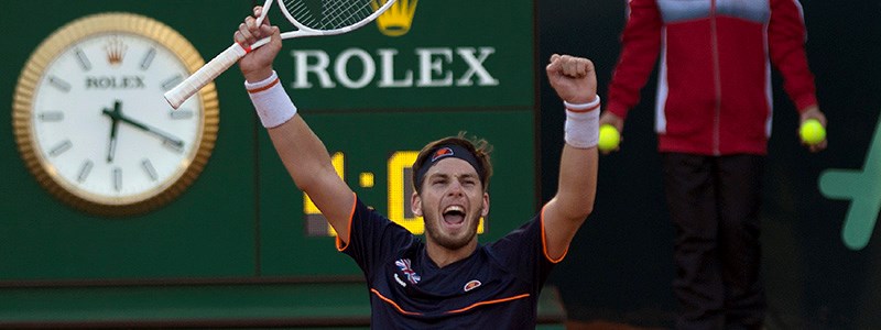 Cam Norrie celebrating at the 2018 Davis Cup