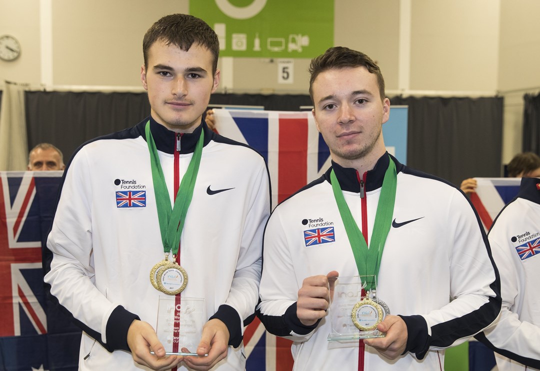 Fabrice Higgins and Dominic Iannotti with medals