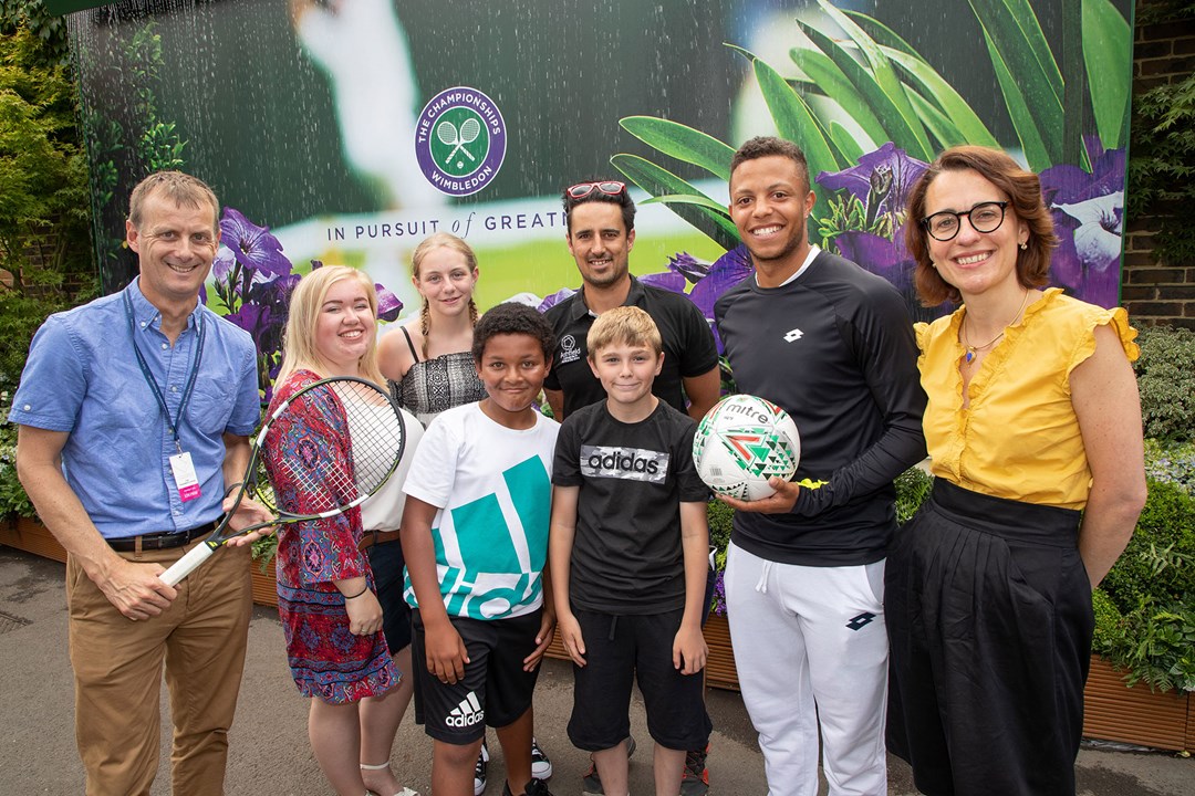 Mike Evans, Jay Clarke and Joanna Farquharson with a group from Burton Albion Community Trust