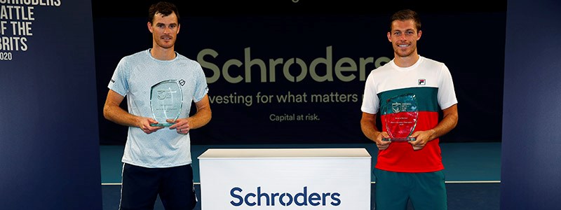 Jamie Murray and Neal Skupski holding their awards